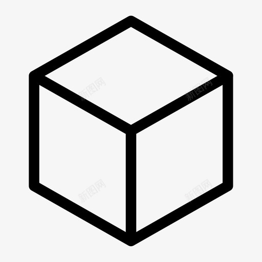 立方体盒子尺寸图标svg_新图网 https://ixintu.com 坚固 尺寸 形状 正方形 盒子 立方体