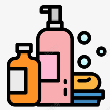洗发水超市85线性颜色图标图标