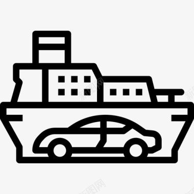 船汽车服务1直线图标图标