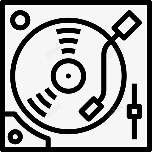 转盘音乐127线性图标svg_新图网 https://ixintu.com 线性 转盘 音乐