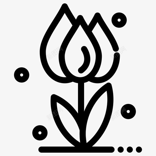 花自然玫瑰图标svg_新图网 https://ixintu.com 大胆 季节 春天 玫瑰 自然 虚线