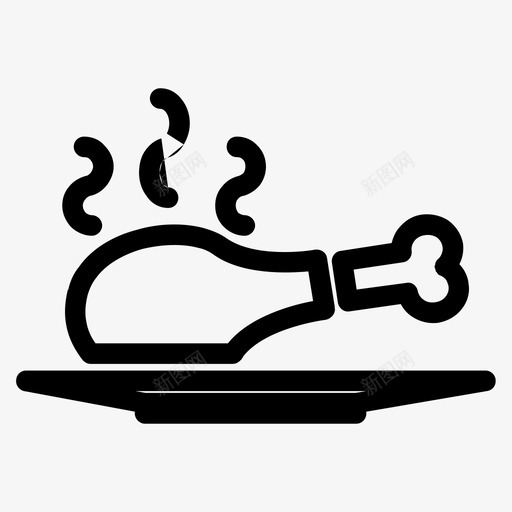食物鸡肉汉堡包图标svg_新图网 https://ixintu.com 披萨 汉堡包 牛排 食物 鸡肉