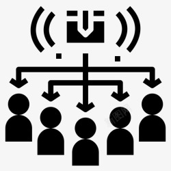 技术保障分销连接网络图标高清图片