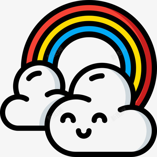 彩虹可爱的天气线性的颜色图标svg_新图网 https://ixintu.com 可爱 天气 彩虹 性的 爱的 线性 颜色