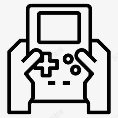游戏机游戏控制器7线性图标图标