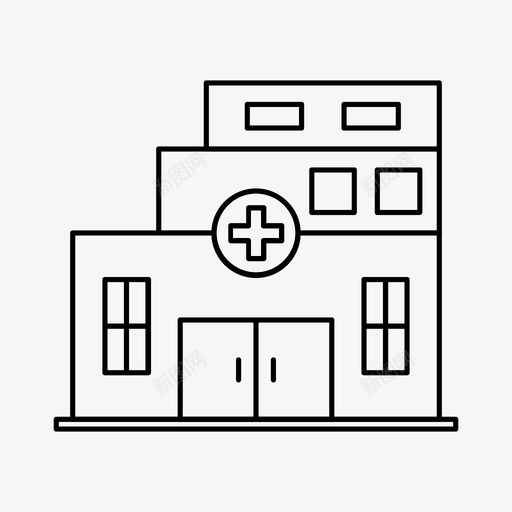 医院公寓建筑图标svg_新图网 https://ixintu.com 公寓 医院 商业 地标 城市 建筑