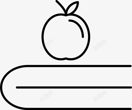 苹果书教育图标svg_新图网 https://ixintu.com 教育 苹果 蔬菜 食物