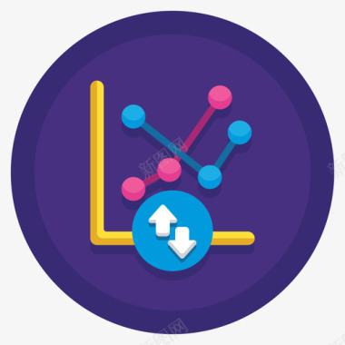 分析网络营销扁平循环图标图标
