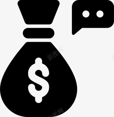 钱袋现金评论图标图标