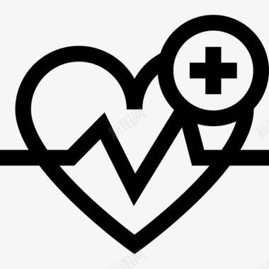 心率医疗服务8线性图标图标