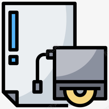 硬盘文件和文件夹27线性颜色图标图标