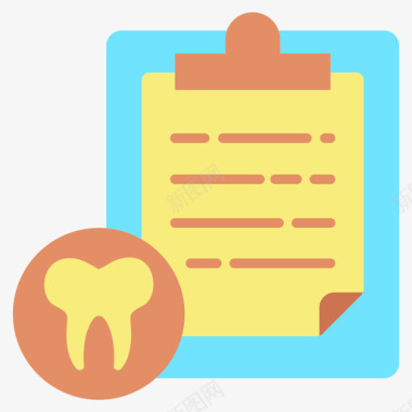 牙科记录牙科41号扁平图标图标