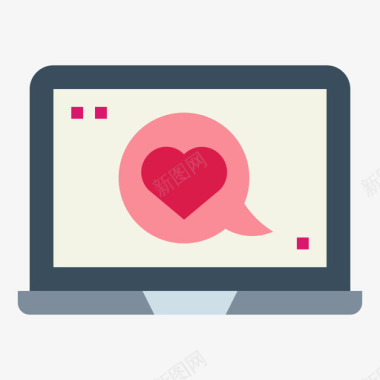 网上聊天爱情与情人节7平淡图标图标