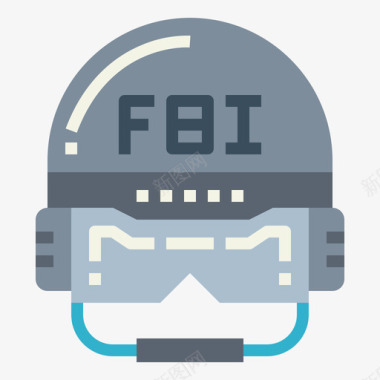 警用头盔fbi2扁平图标图标