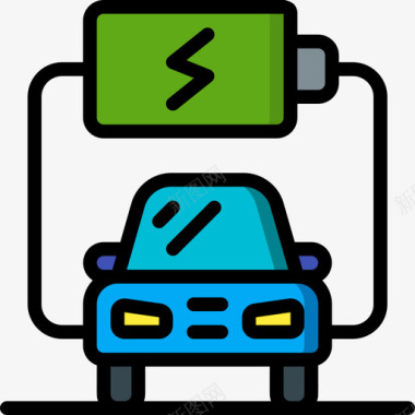 充电智能车3线性颜色图标图标