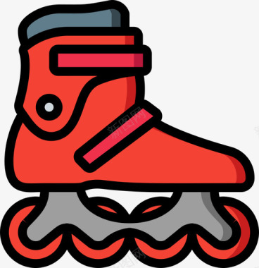 溜冰鞋爱好10线条颜色图标图标