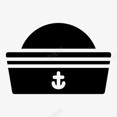 水手帽航海海图标图标
