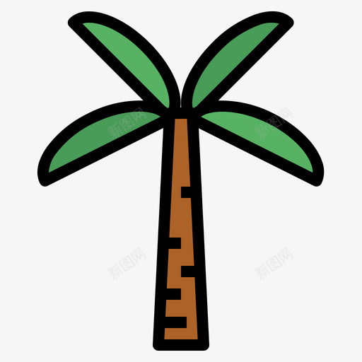 棕榈树树5线形颜色图标svg_新图网 https://ixintu.com 棕榈树 线形 颜色