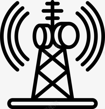 无线电天线公共服务10线性图标图标