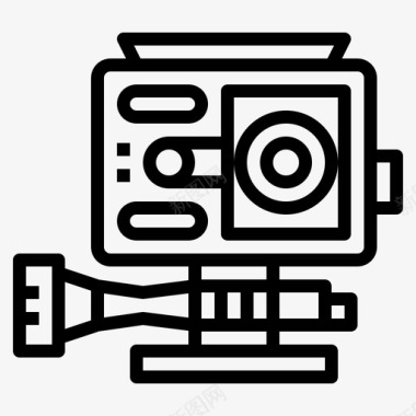 动作摄像机小工具17线性图标图标