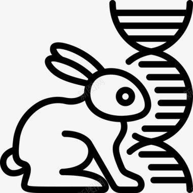 兔遗传学和生物工程7线性图标图标