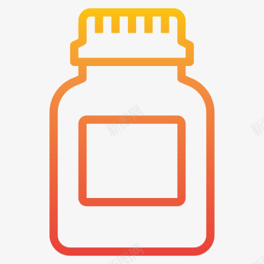 维生素瓶和容器2梯度图标图标