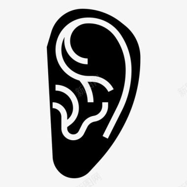 耳朵人体解剖学3填充图标图标