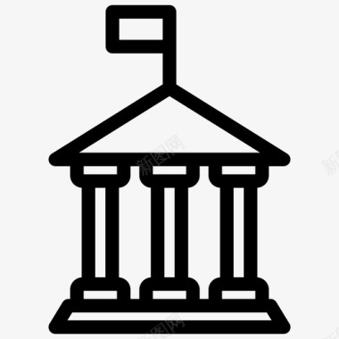 大学大楼学院图标图标
