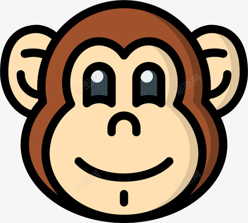 猴子动物园24线性颜色图标svg_新图网 https://ixintu.com 动物园 猴子 线性 颜色