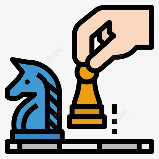象棋爱好21线颜色图标svg_新图网 https://ixintu.com 爱好 象棋 颜色