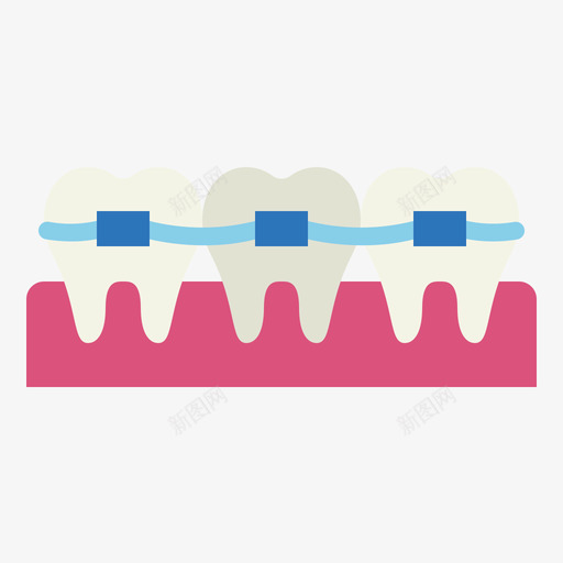 牙齿牙齿49扁平图标svg_新图网 https://ixintu.com 扁平 牙齿