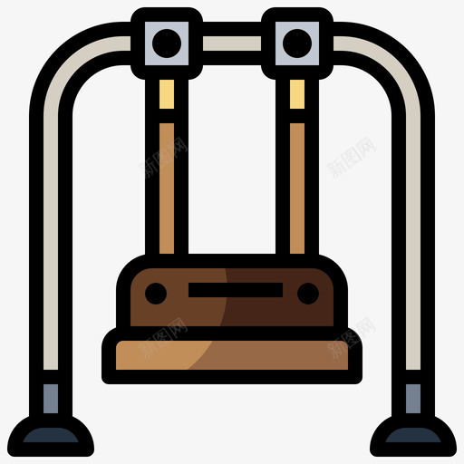 秋千游乐园64线性颜色图标svg_新图网 https://ixintu.com 游乐园 秋千 线性 颜色