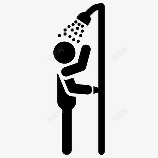洗澡身体冲洗清洁图标svg_新图网 https://ixintu.com 个人 冲洗 卫生 形图 收集 洗澡 淋浴 清洁 象形 身体