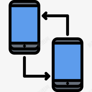 数据传输34号电话彩色图标图标