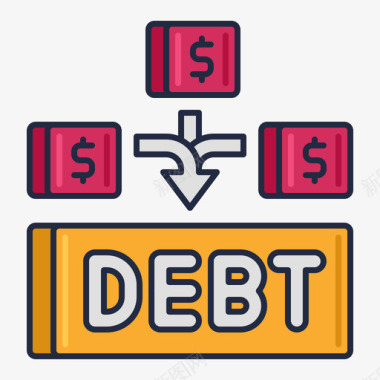 债务合并金融131线性颜色图标图标