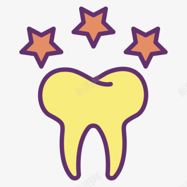 牙科护理牙科40线性颜色图标图标