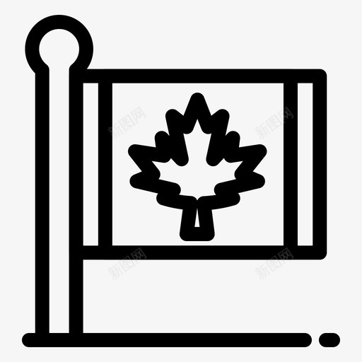 旗帜秋天加拿大图标svg_新图网 https://ixintu.com 加拿大 叶子 旗帜 枫树 秋天