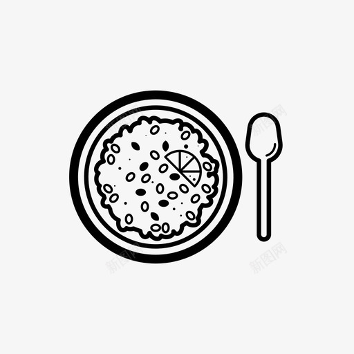 波哈早餐食物图标svg_新图网 https://ixintu.com 印度 压扁 小吃 早餐 波哈 米饭 食物