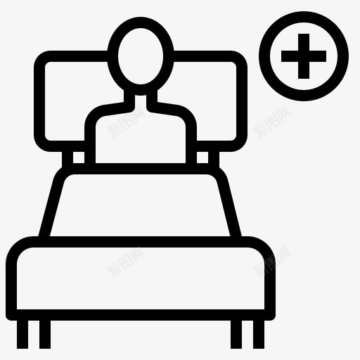 患者入院床位图标svg_新图网 https://ixintu.com 入院 医院 床位 患者 疾病 符号 茨海 阿尔 默病