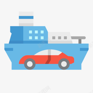 船汽车服务4平图标图标