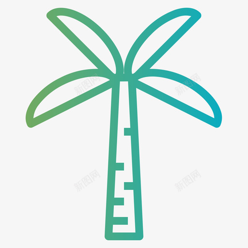 棕榈树树3渐变图标svg_新图网 https://ixintu.com 棕榈树 渐变