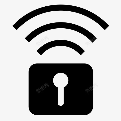 安全连接锁wifi图标svg_新图网 https://ixintu.com wifi 安全 连接