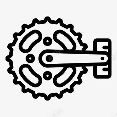 曲柄组自行车齿轮图标图标