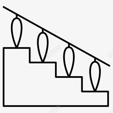 楼梯楼上家具轮廓图标图标