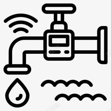 水龙头智能技术13线性图标图标