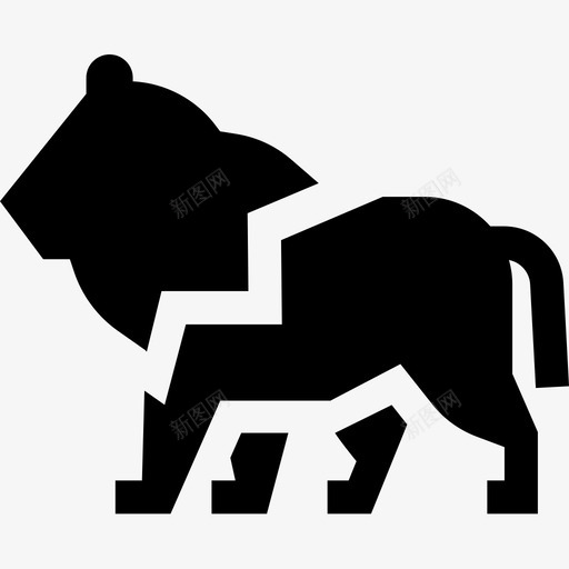 狮子动物62填充物图标svg_新图网 https://ixintu.com 动物 填充 狮子