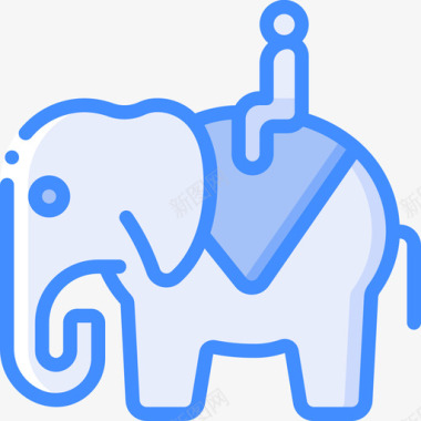 大象空档年蓝色图标图标