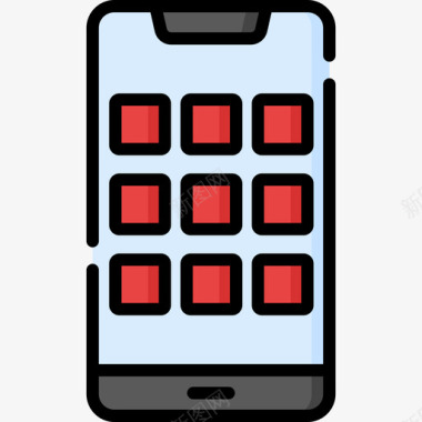 智能手机用户体验39线性颜色图标图标