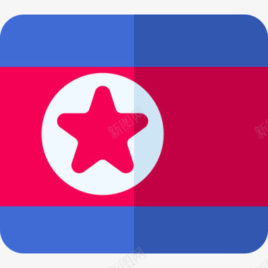 北朝鲜9面国旗平坦图标图标