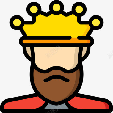 国王君主制1直线颜色图标图标